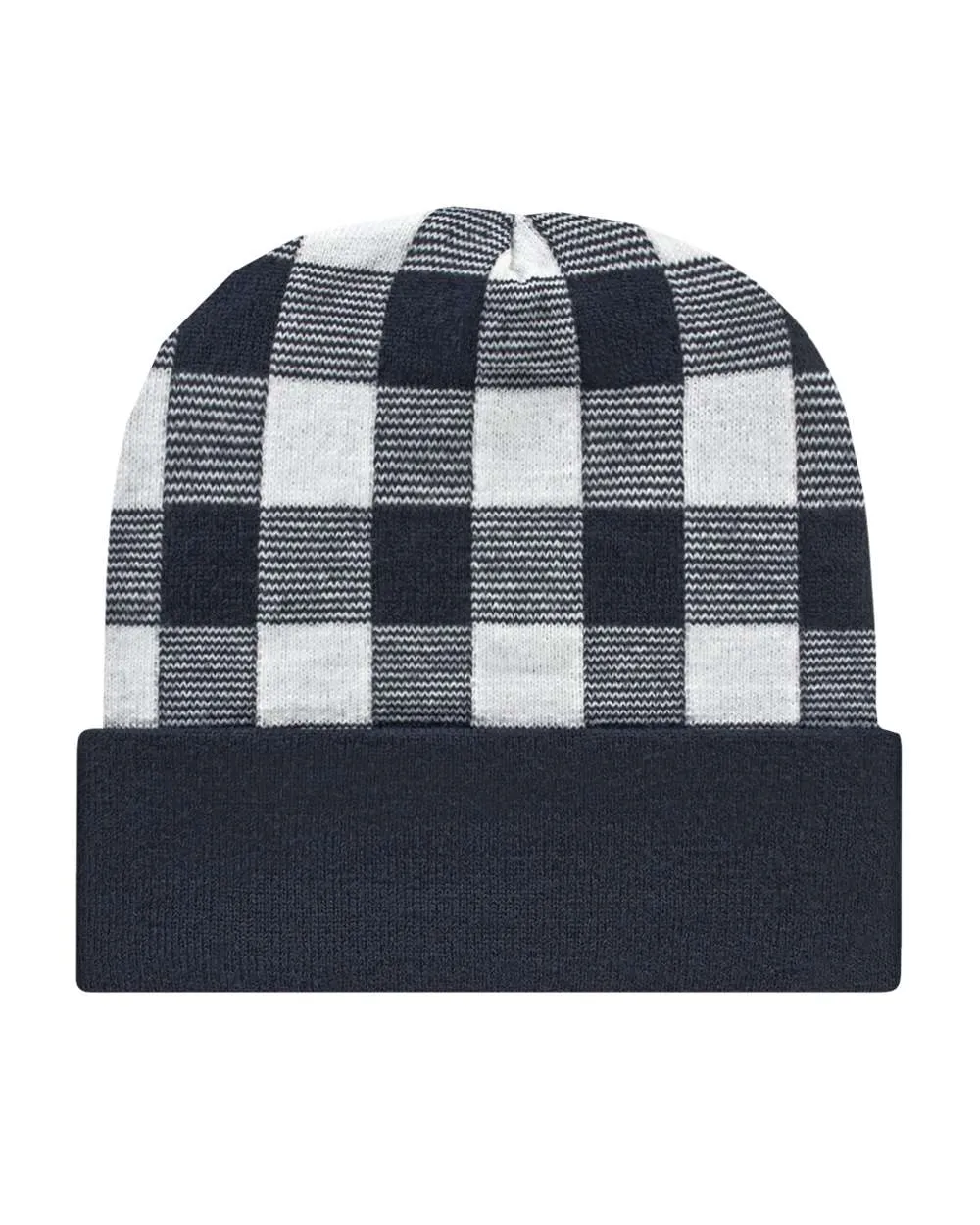 Cap America RKP12 - USA-Made Plaid Beanie, Checkered Knit Cap