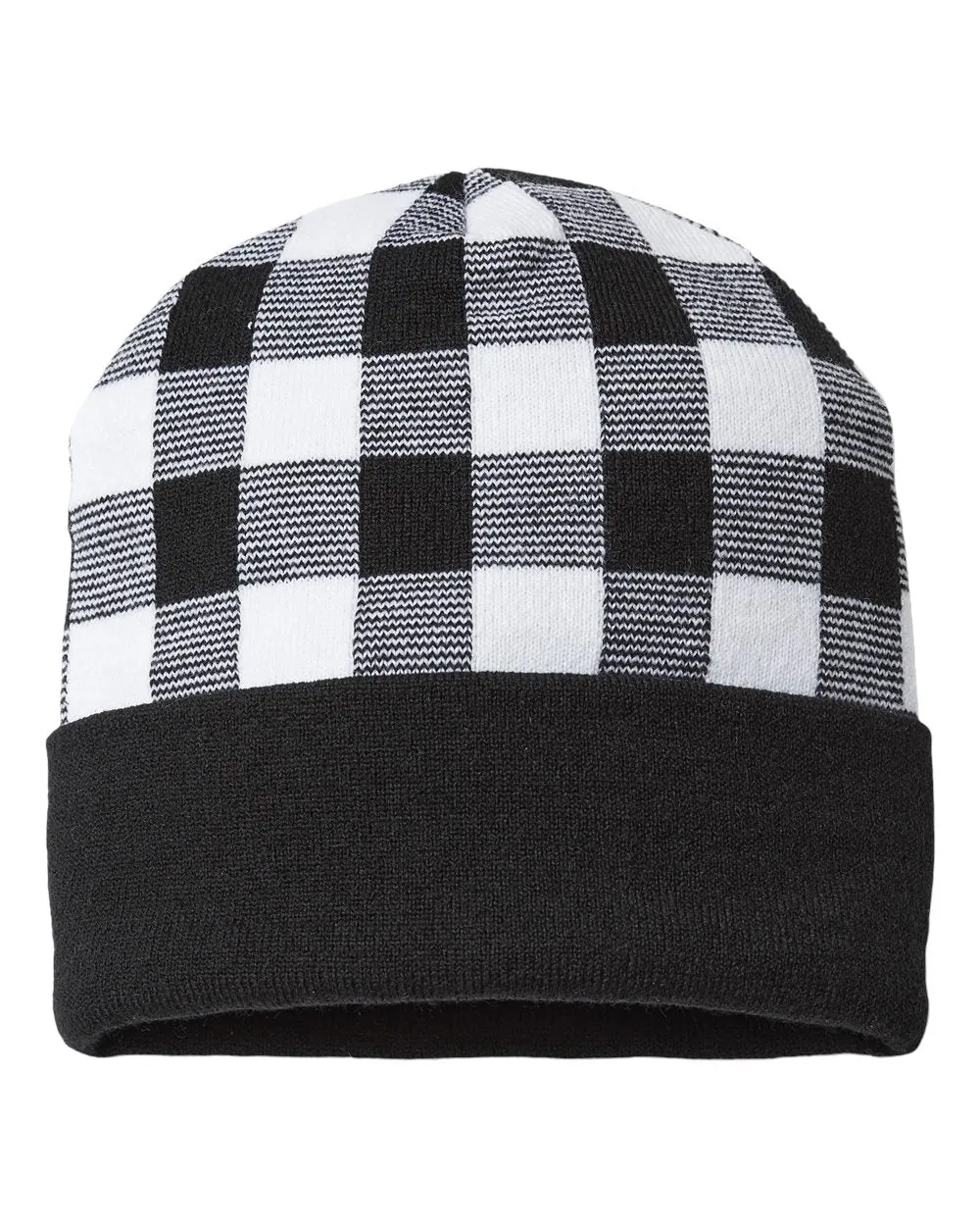 Cap America RKP12 - USA-Made Plaid Beanie, Checkered Knit Cap