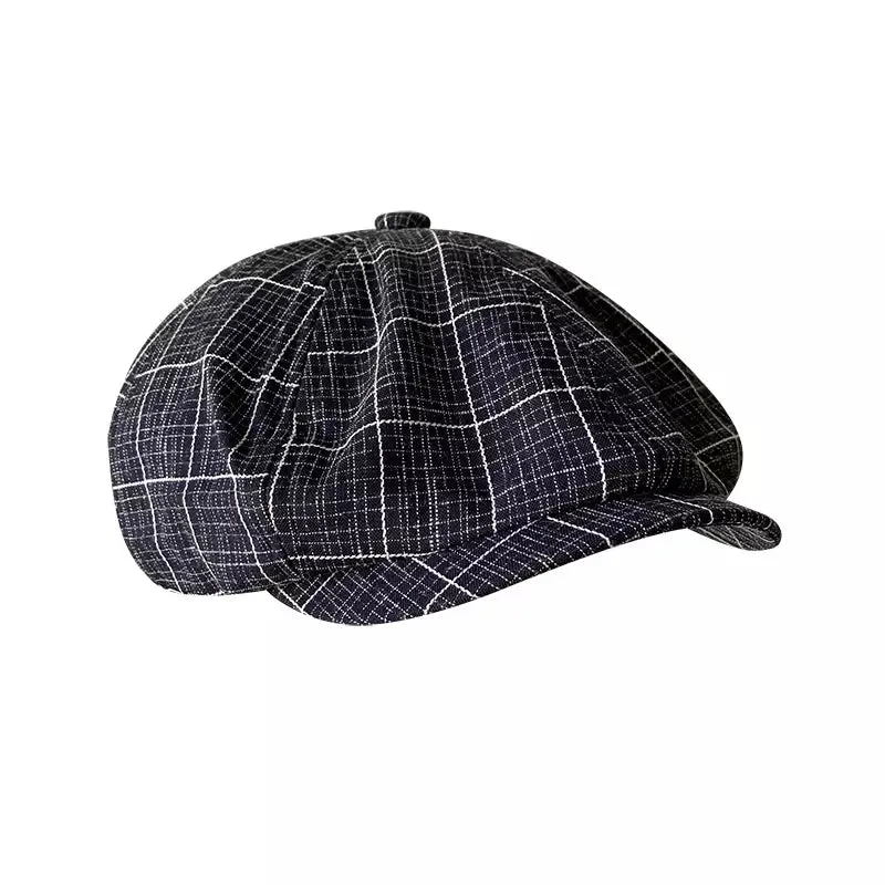 Cardigan Plaid Newsboy Cap