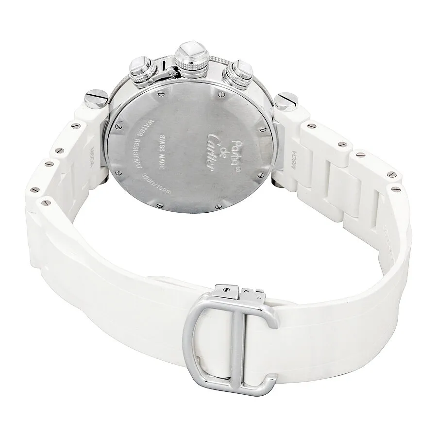 Cartier Pasha Seatimer 18kt White Gold Chronograph Mother of Pearl Dial Ladies Watch WJ130003