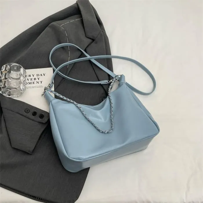 Chain Strap Faux Leather Crossbody Bag / Bag Charm / Set
