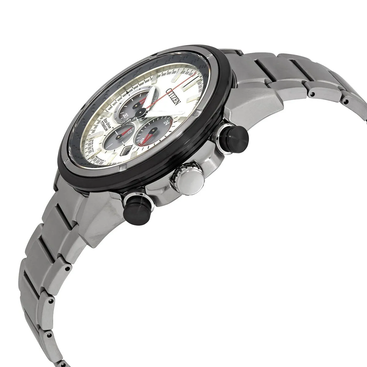 Citizen Silver Dial Eco-Drive Super Titanium Chronograph Watch CA4241-55A