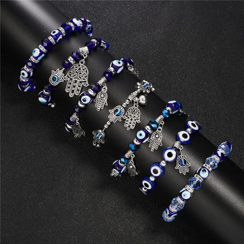 Classic Hamsa Hand-Beaded Bracelet