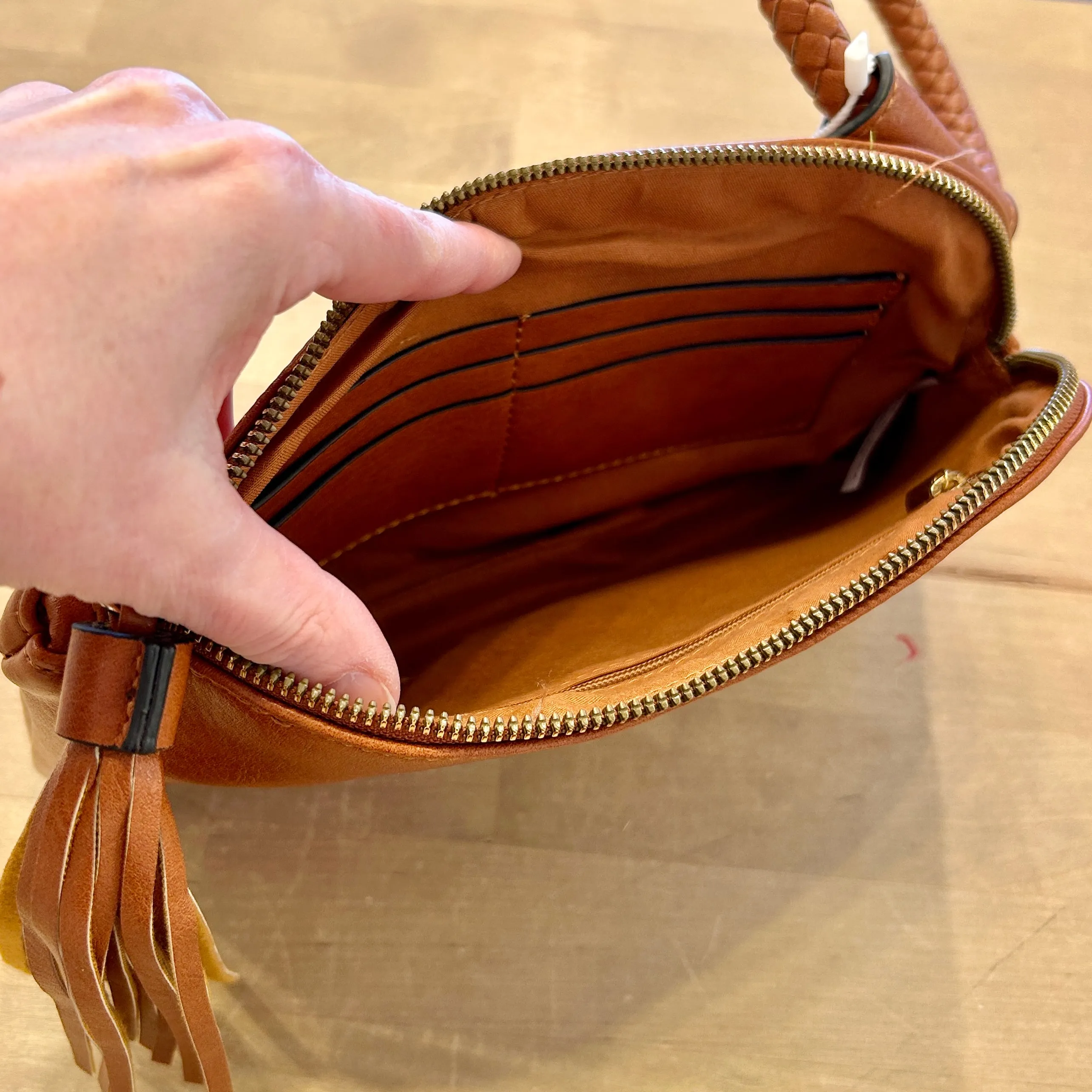 Clutch with Woven Handle