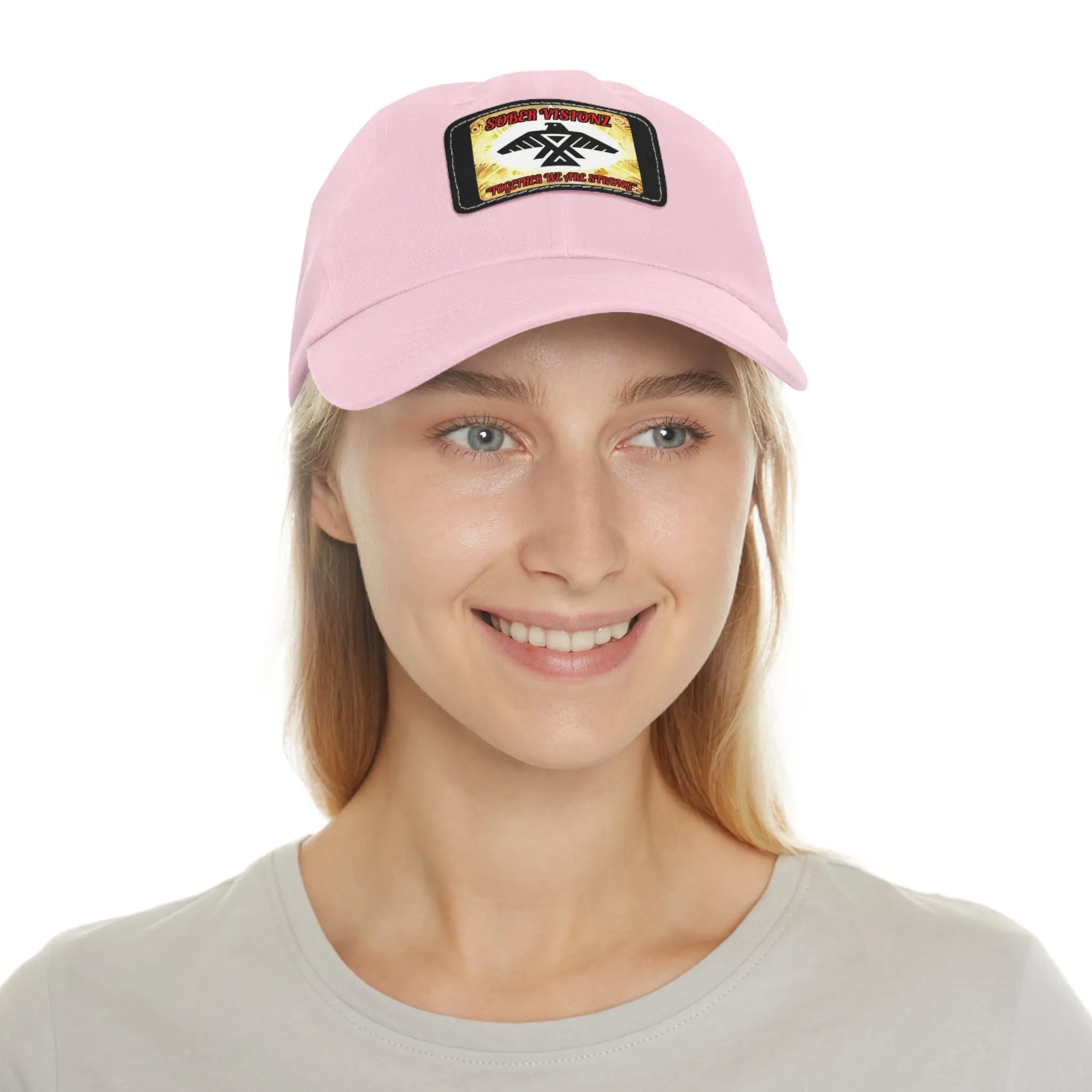 Dad Hat with Sober Visionz Leather Patch (Rectangle)