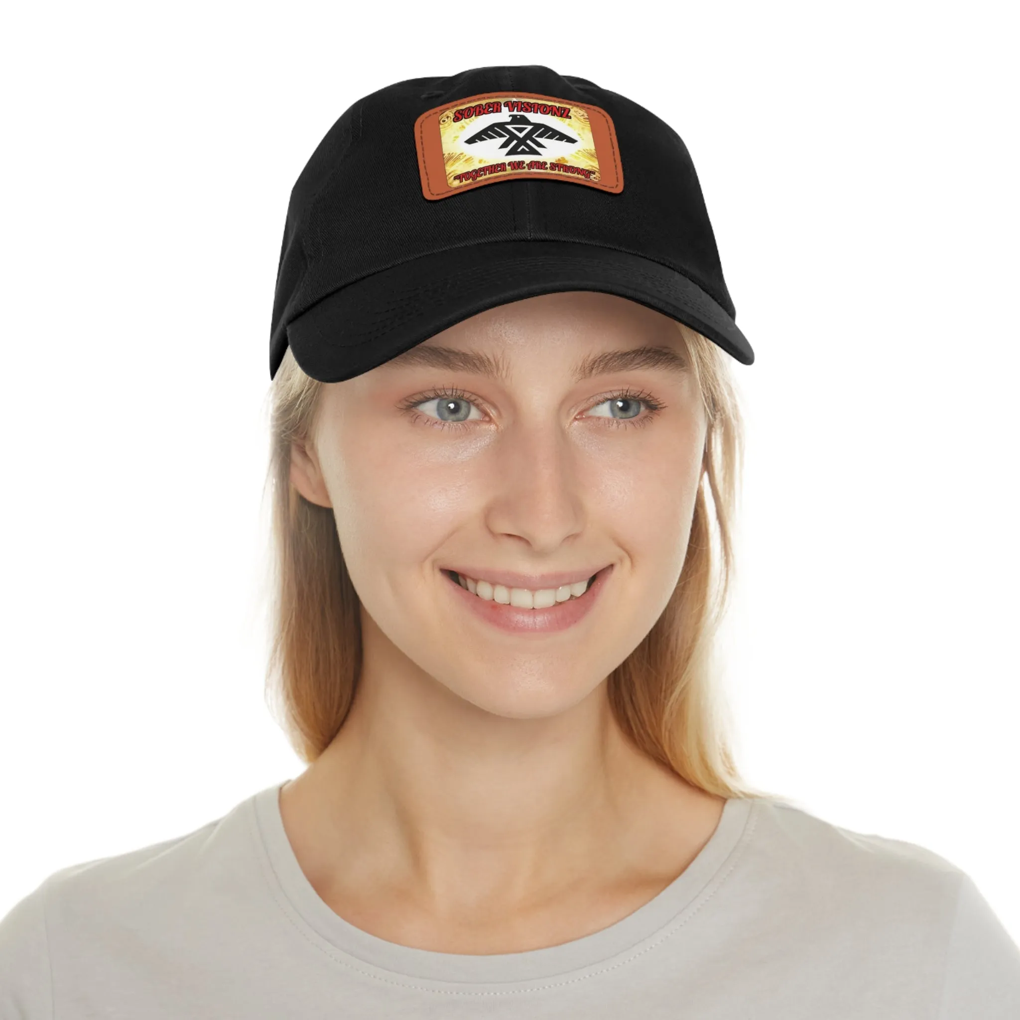 Dad Hat with Sober Visionz Leather Patch (Rectangle)