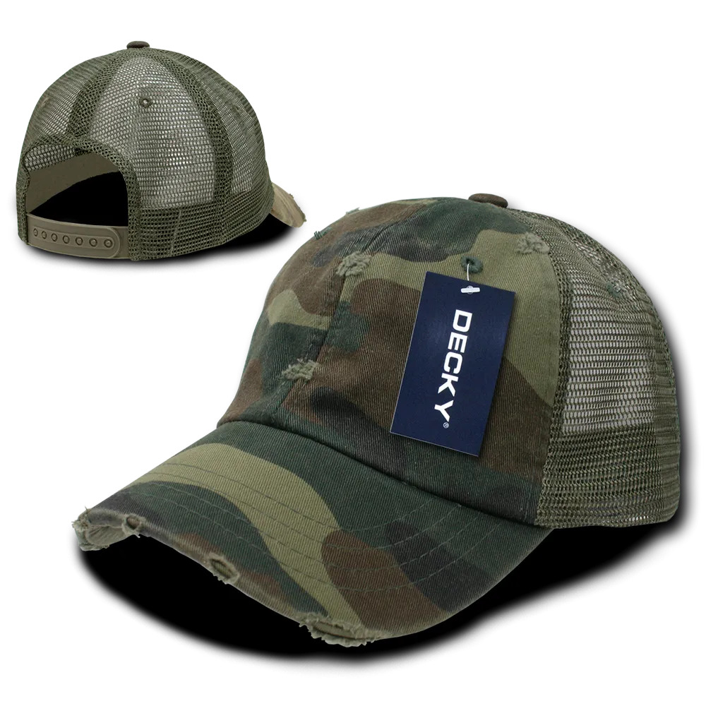 Decky 110 6 Panel Low Profile Relaxed Vintage Trucker Cap - CASE Pricing