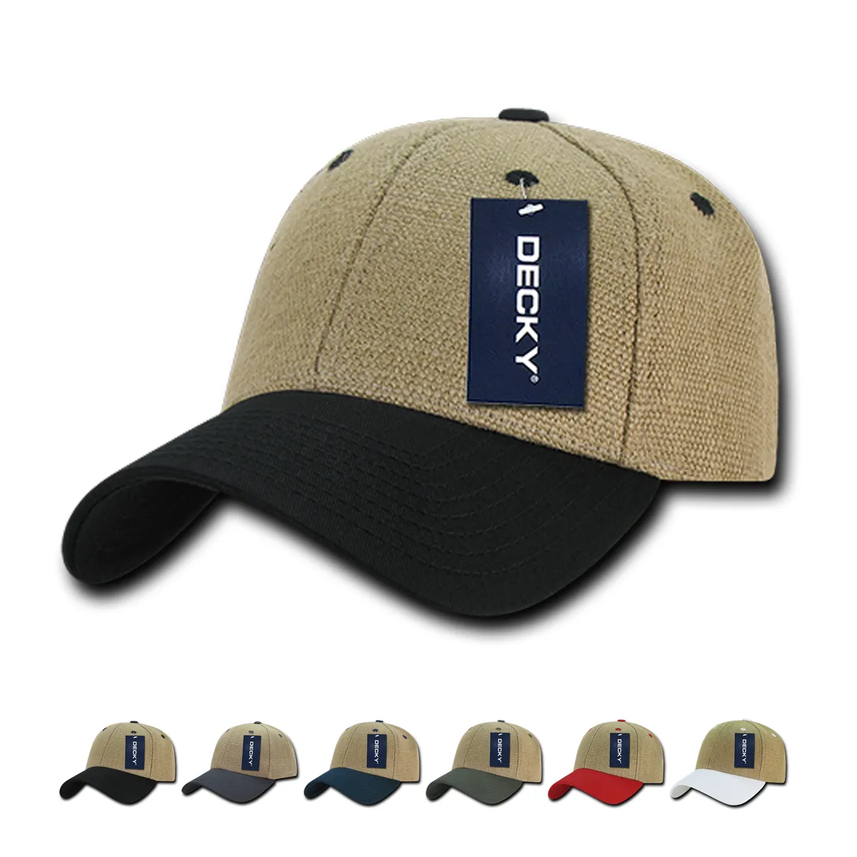 Decky 230 6 Panel Low Profile Structured Jute Cap