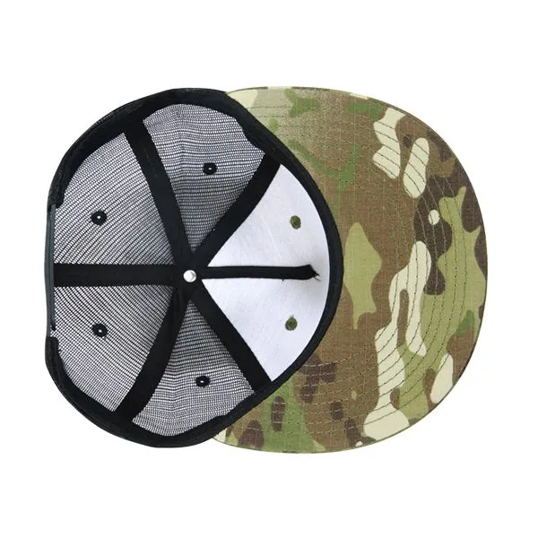 Decky 6304 - MultiCam 5-Panel Trucker Hat, Camo Flat Bill Trucker Cap