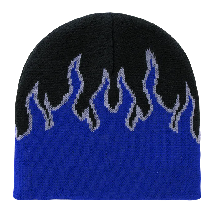 Decky 8003 - Fire Beanie, Flame Knit Cap