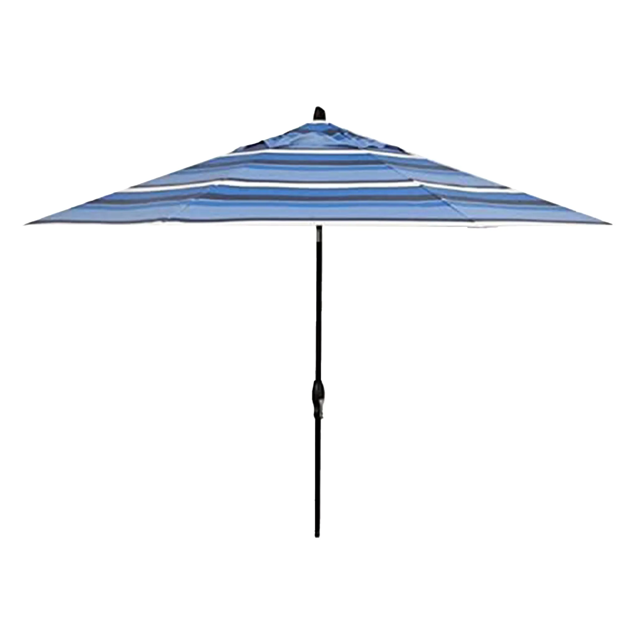 Deluxe Auto Tilt Black Aluminum 11 ft. Hampton Stripe Single Wind Vent Canopy Octagon O'bravia2 Patio Umbrella - UM812-09/4899 by Treasure Garden