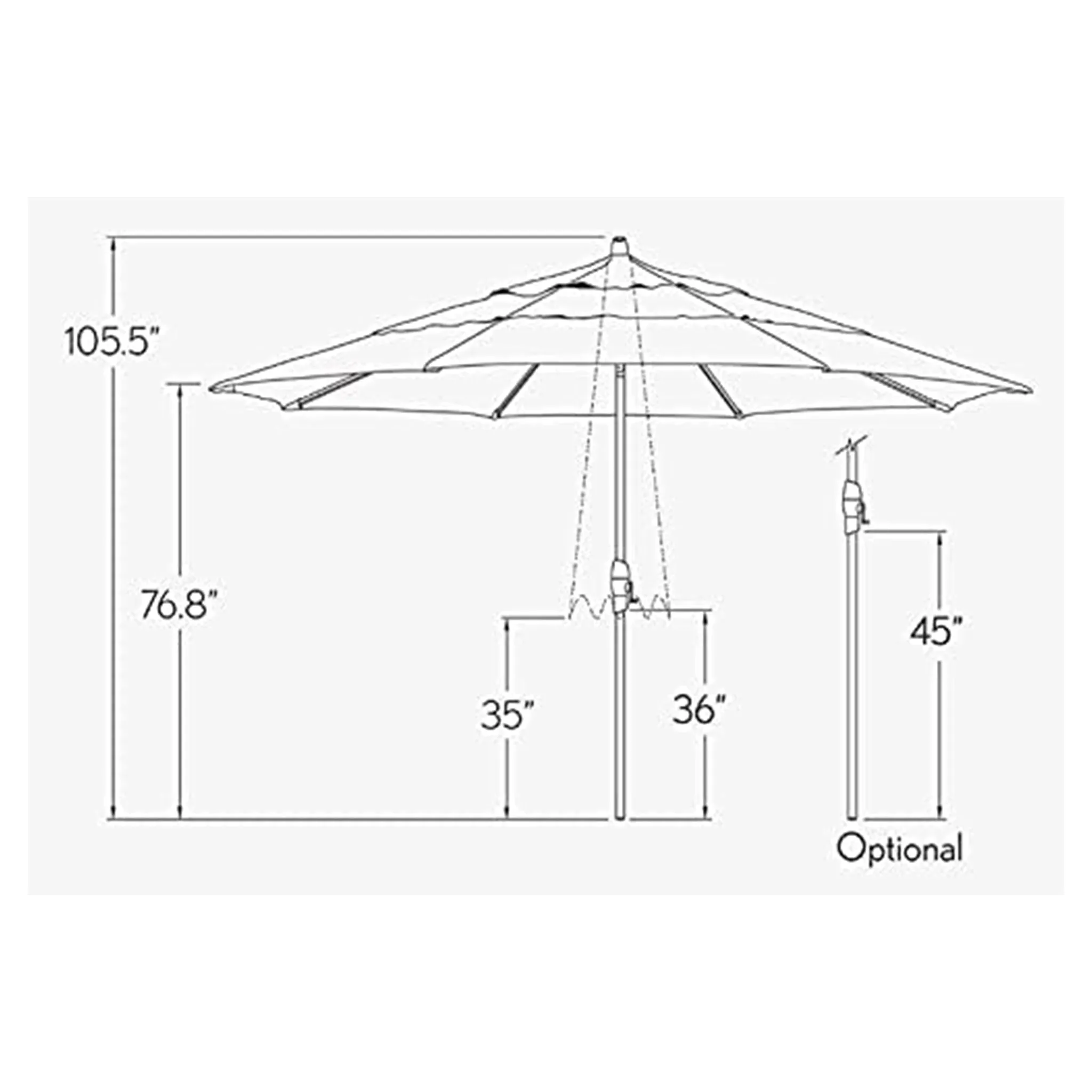 Deluxe Auto Tilt Black Aluminum 11 ft. Hampton Stripe Single Wind Vent Canopy Octagon O'bravia2 Patio Umbrella - UM812-09/4899 by Treasure Garden