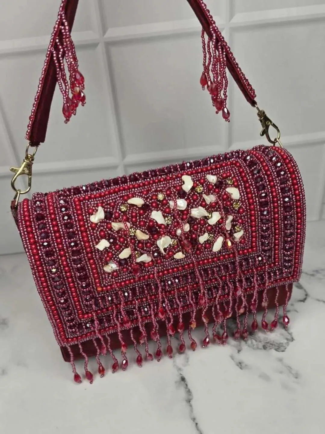 Embroidered Tassel Flap Bags