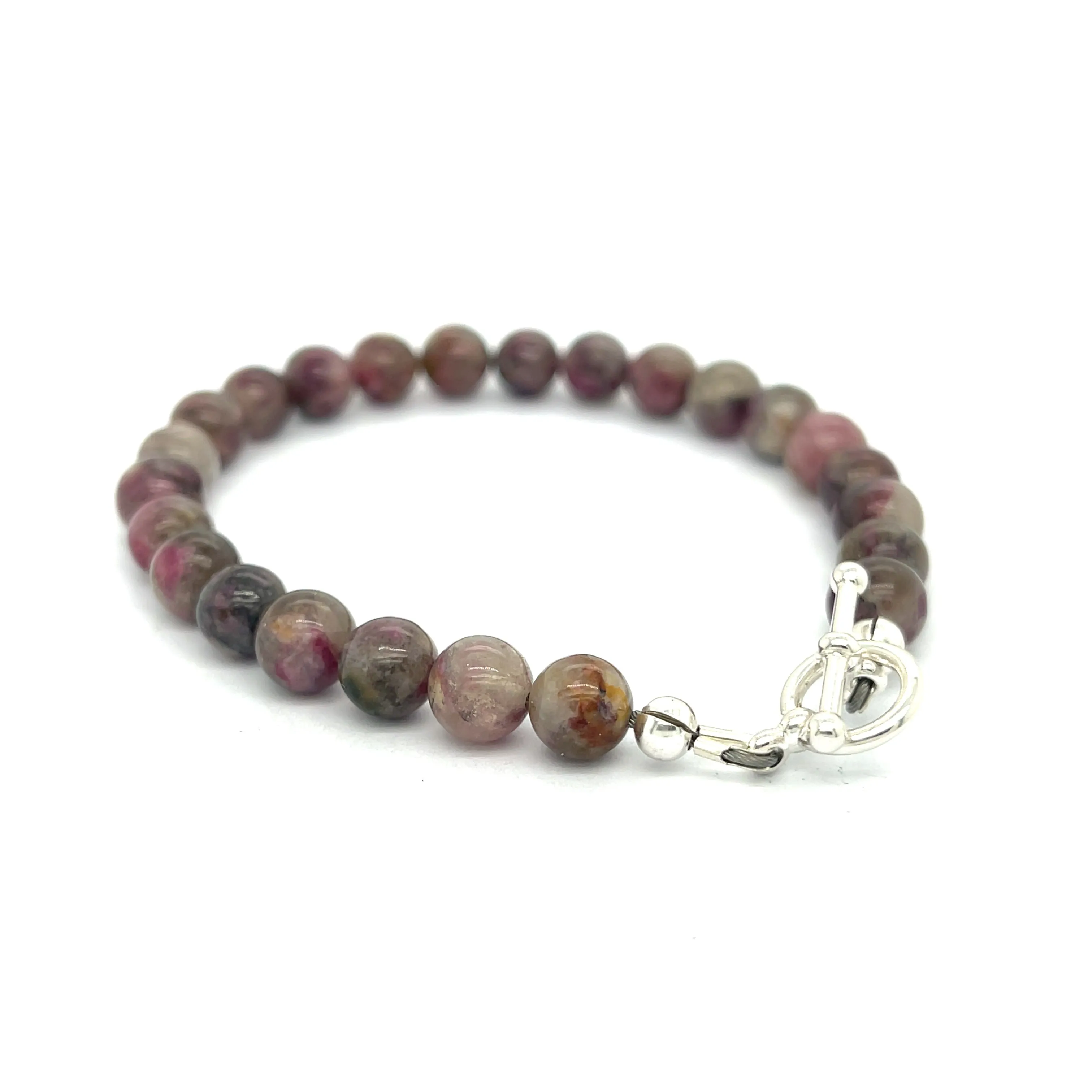 Eudialyte Gemstone Beaded Bracelet, jewelry