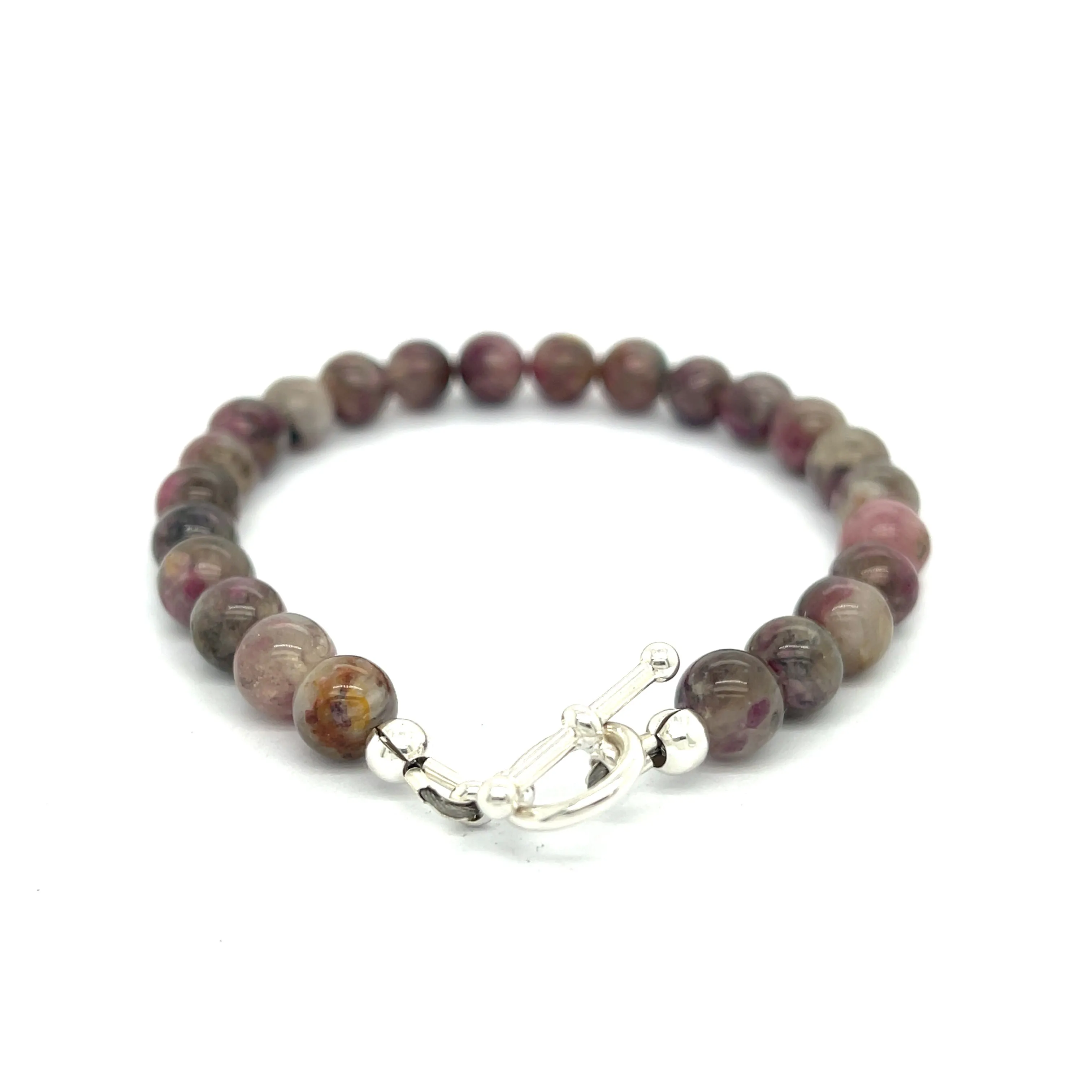 Eudialyte Gemstone Beaded Bracelet, jewelry
