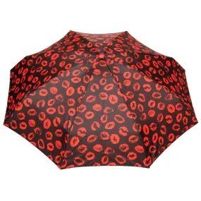 FabSeasons 5 fold Red Lips Printed Small Compact Manual Umbrella