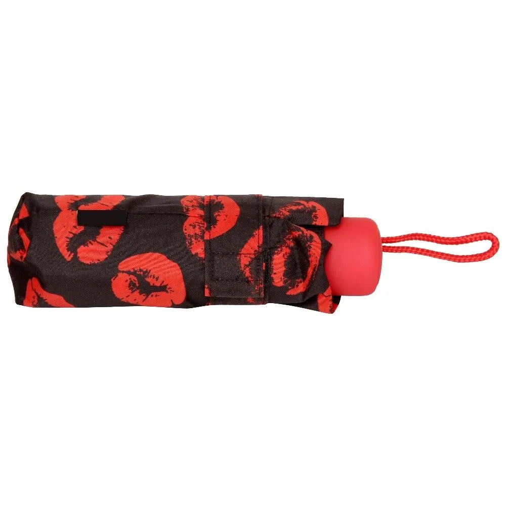 FabSeasons 5 fold Red Lips Printed Small Compact Manual Umbrella