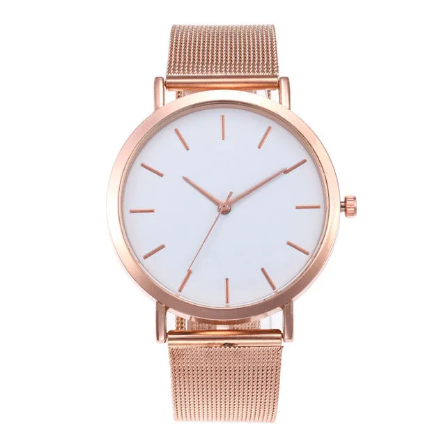 Fashion Women Watches Simple Romantic Rose Gold Strap Watch Women's Wrist Watch Ladies watch relogio feminino zegarek damski