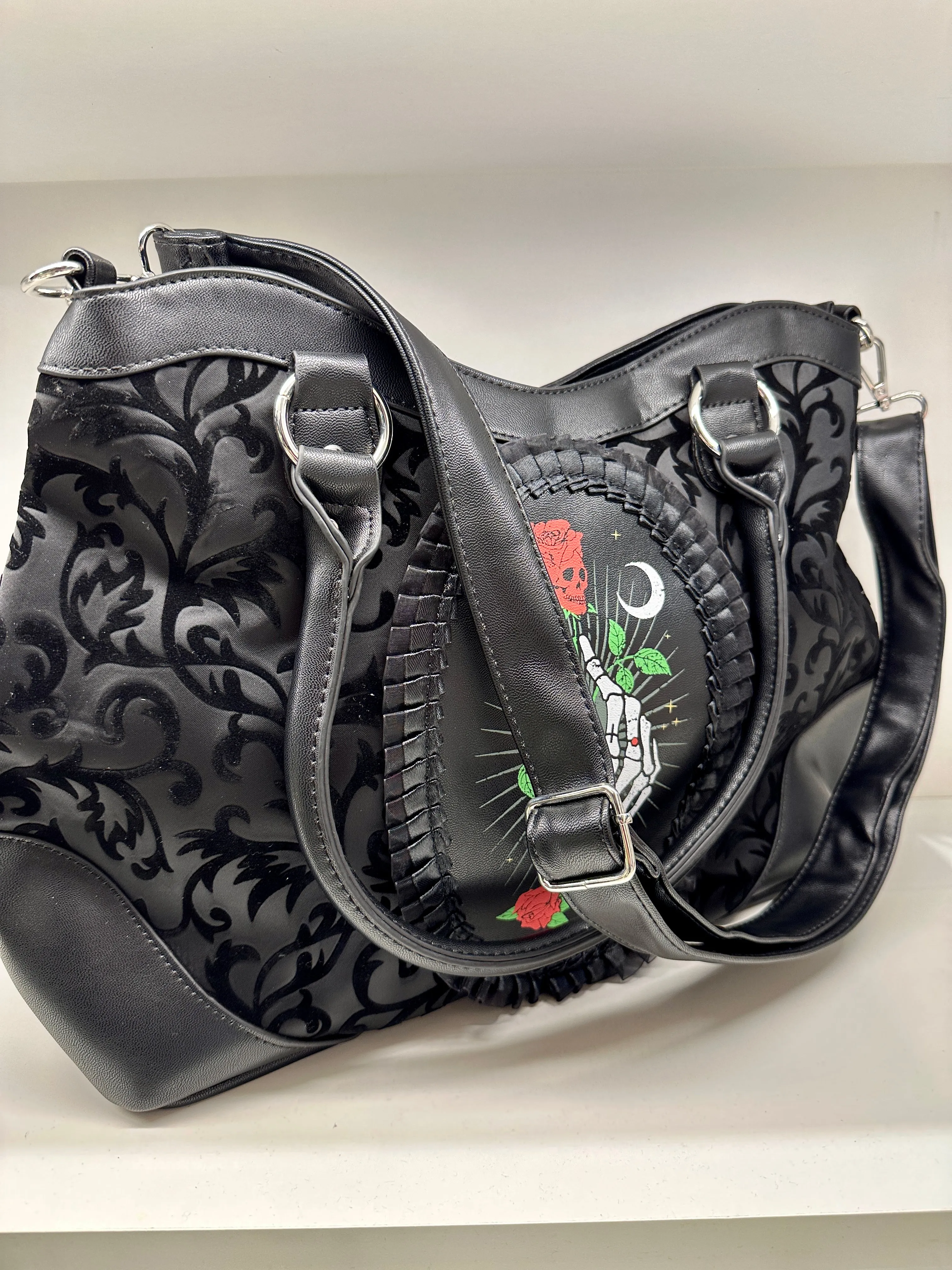 Floral Rose Convertible Tote Bag