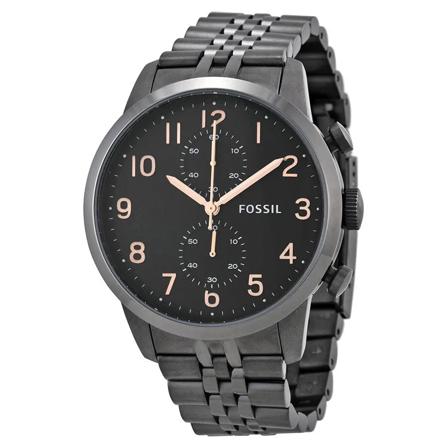 Fossil Chronograph Black Dial Smoke PVD Men's Men's Watch FS4934