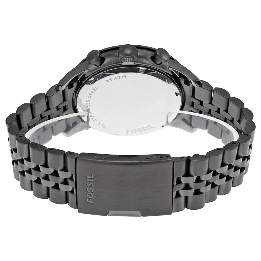 Fossil Chronograph Black Dial Smoke PVD Men's Men's Watch FS4934