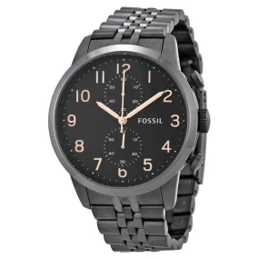 Fossil Chronograph Black Dial Smoke PVD Men's Men's Watch FS4934