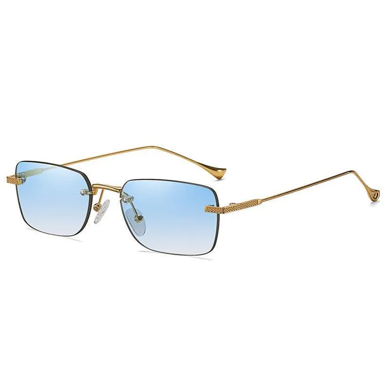 Frameless Cut Square Small Frame Sunglasses