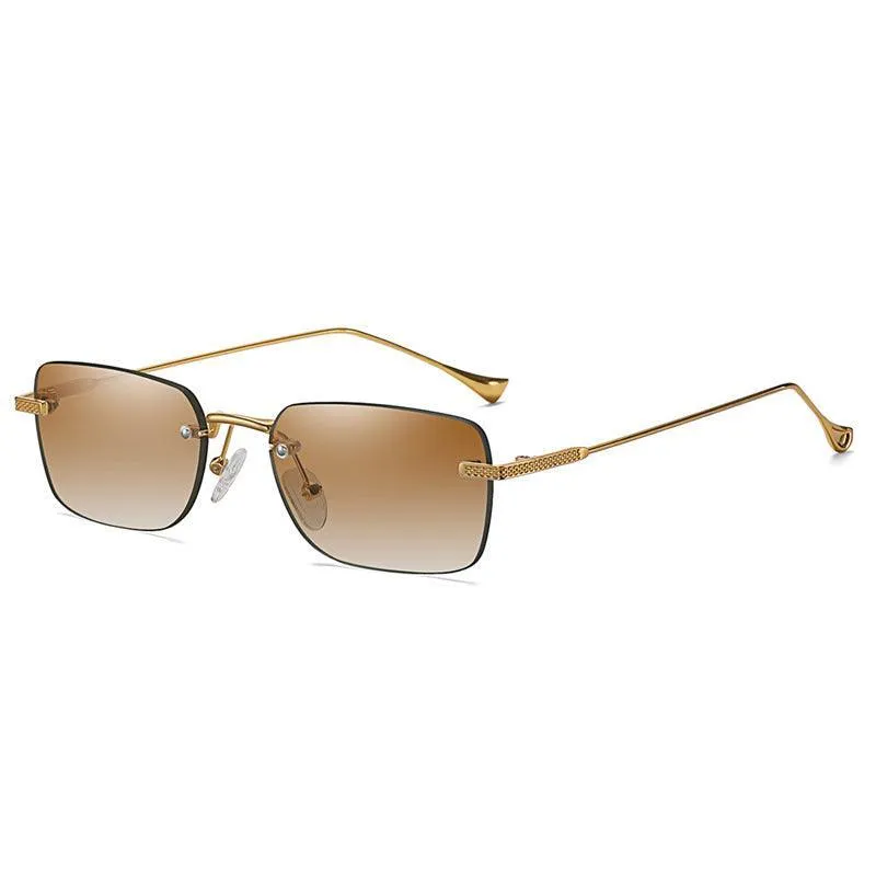 Frameless Cut Square Small Frame Sunglasses
