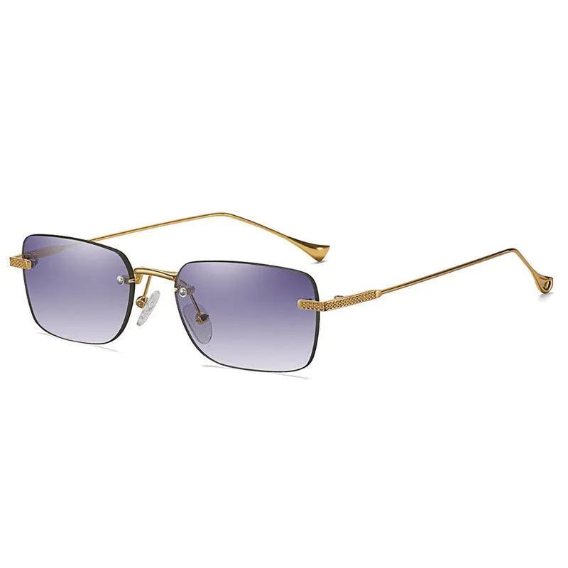 Frameless Cut Square Small Frame Sunglasses