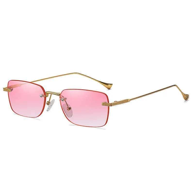 Frameless Cut Square Small Frame Sunglasses