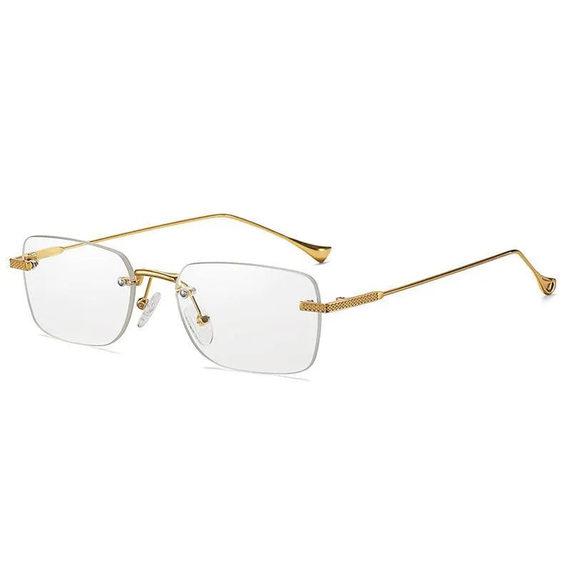 Frameless Cut Square Small Frame Sunglasses