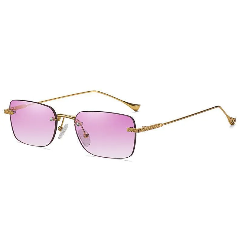Frameless Cut Square Small Frame Sunglasses