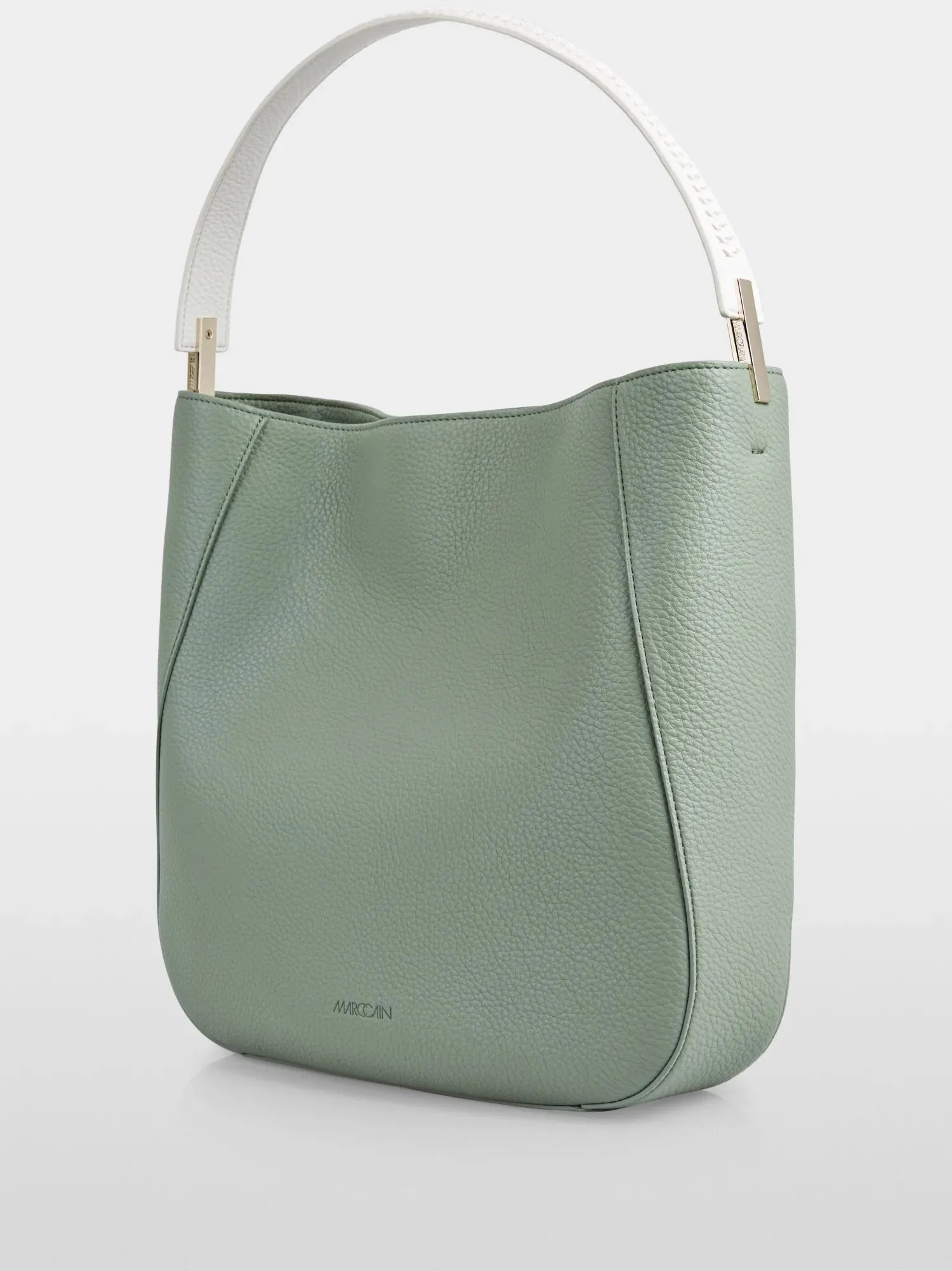 Frozen Sage Recycled Leather Shoulder Bag