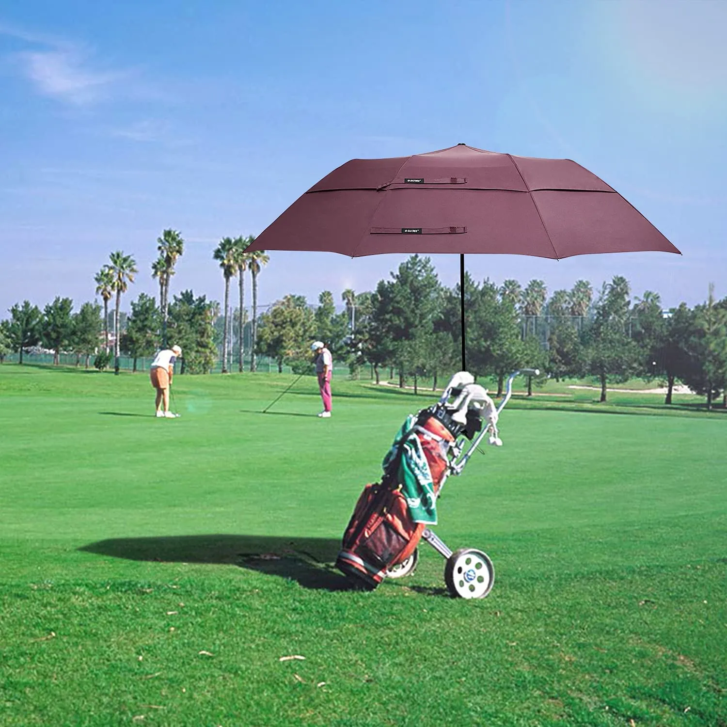 G4Free 62 Inch Portable Automatic Open Oversize Vented Double Canopy Umbrellas