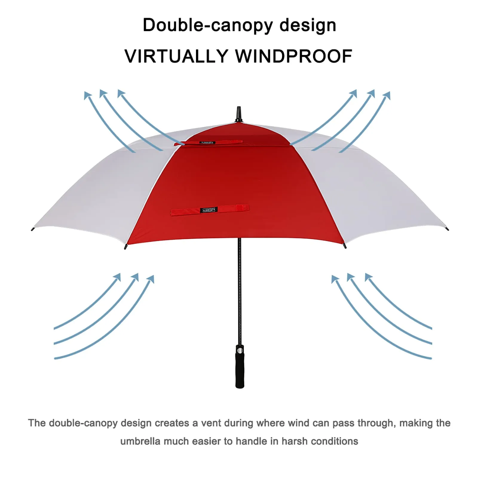 G4Free Automatic Open Golf Umbrella Double Canopy Vented Stick Umbrellas