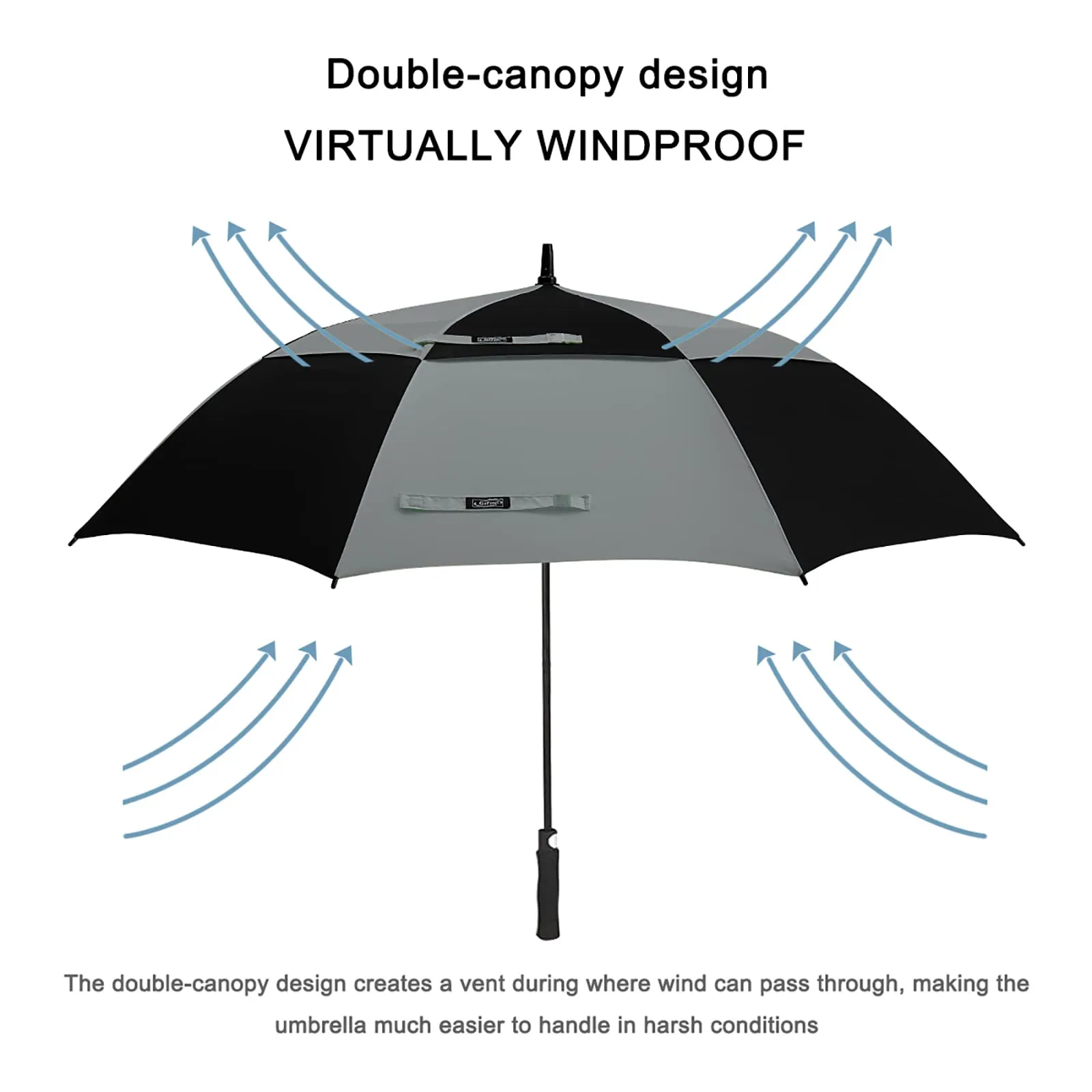 G4Free Automatic Open Golf Umbrella Double Canopy Vented Stick Umbrellas
