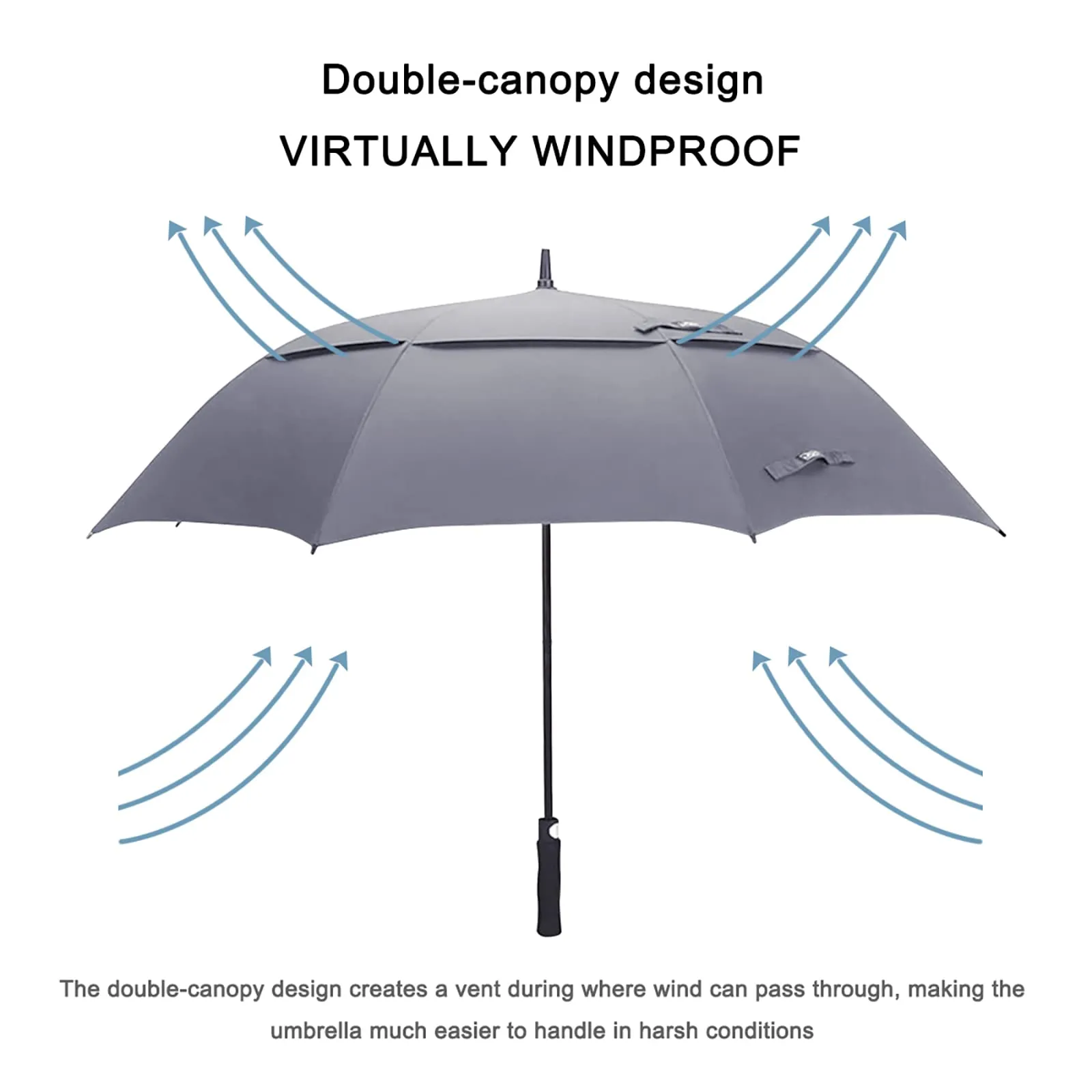 G4Free Automatic Open Golf Umbrella Double Canopy Vented Stick Umbrellas