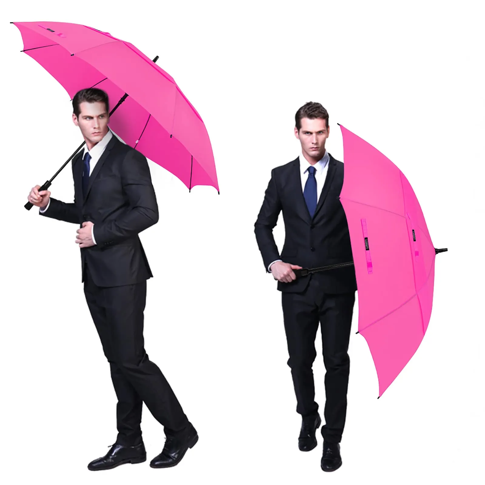 G4Free Automatic Open Golf Umbrella Double Canopy Vented Stick Umbrellas