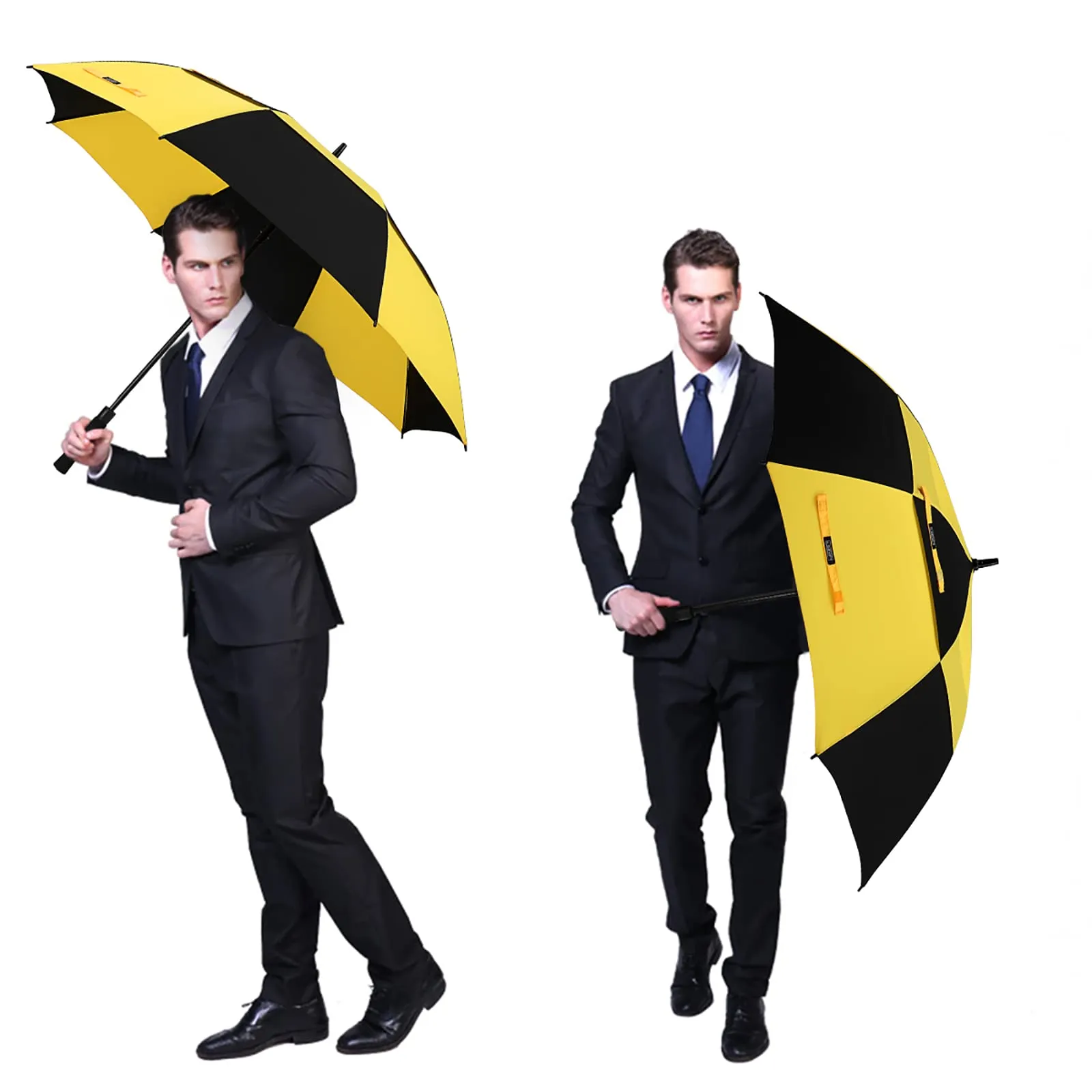 G4Free Automatic Open Golf Umbrella Double Canopy Vented Stick Umbrellas