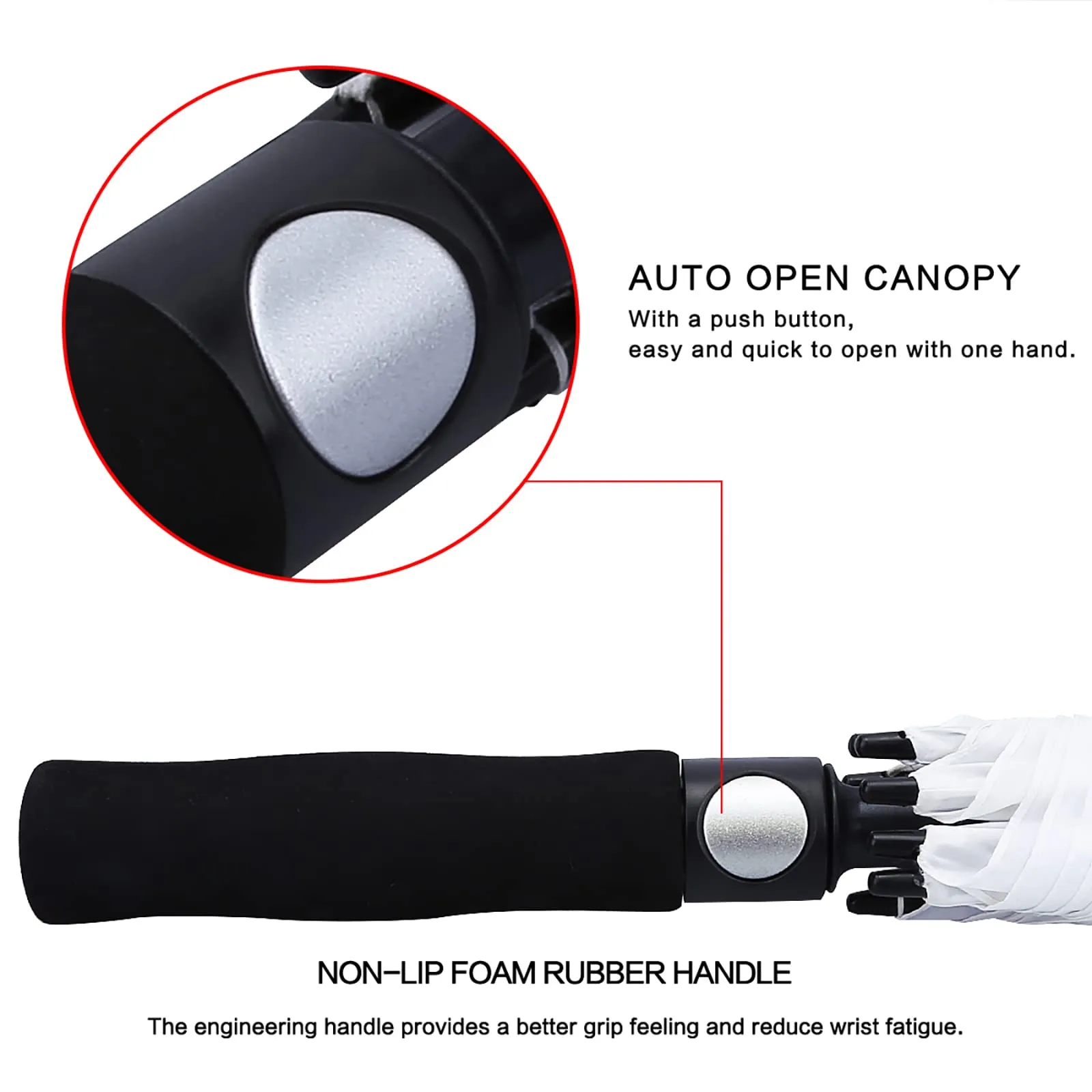 G4Free Automatic Open Golf Umbrella Double Canopy Vented Stick Umbrellas