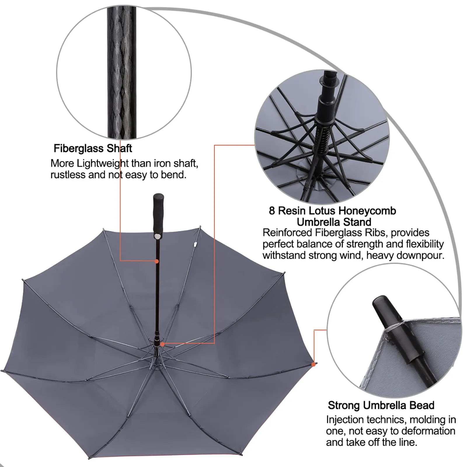 G4Free Automatic Open Golf Umbrella Double Canopy Vented Stick Umbrellas