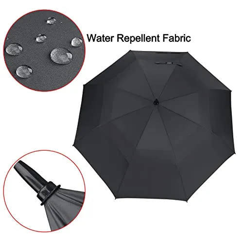 G4Free Automatic Open Golf Umbrella Double Canopy Vented Stick Umbrellas