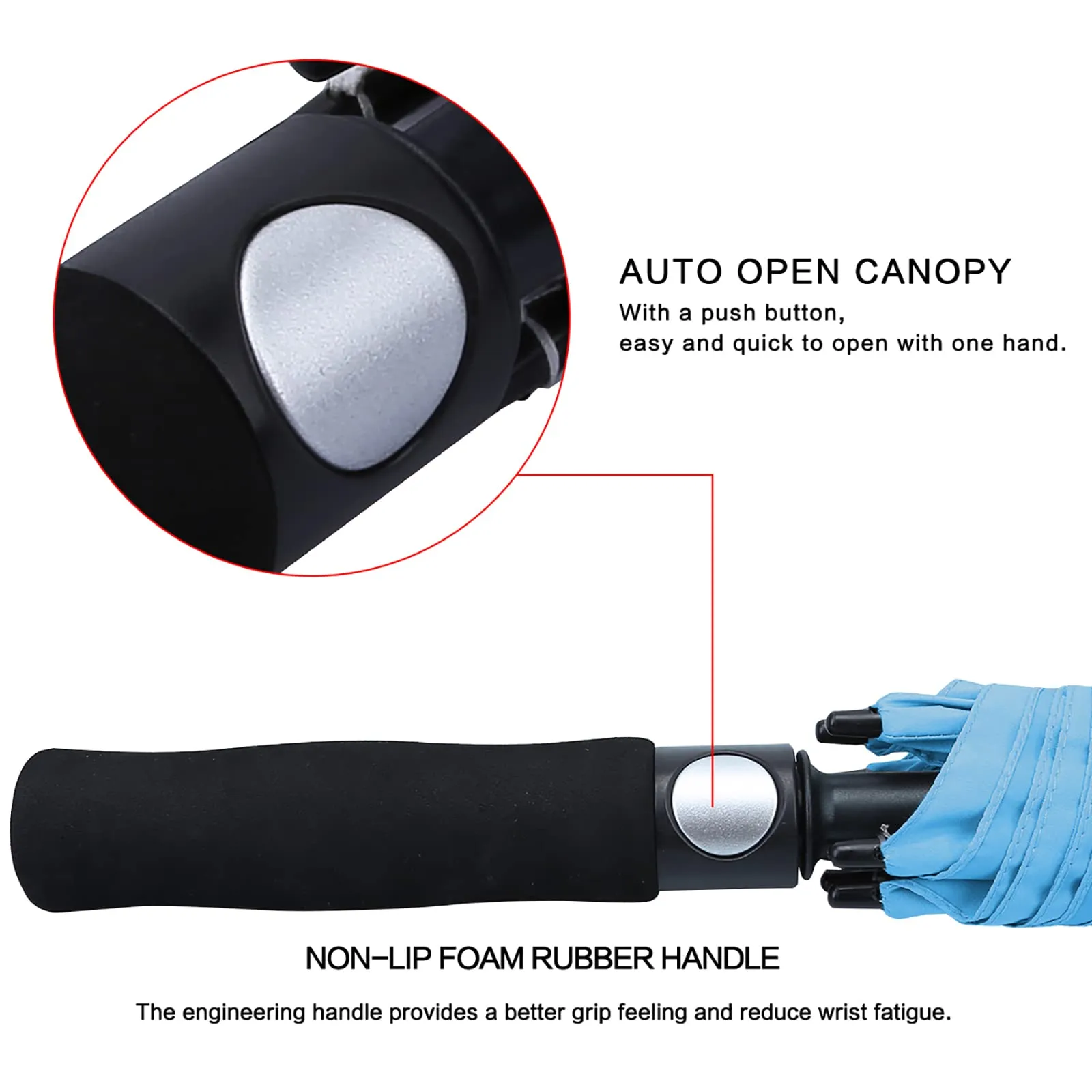 G4Free Automatic Open Golf Umbrella Double Canopy Vented Stick Umbrellas