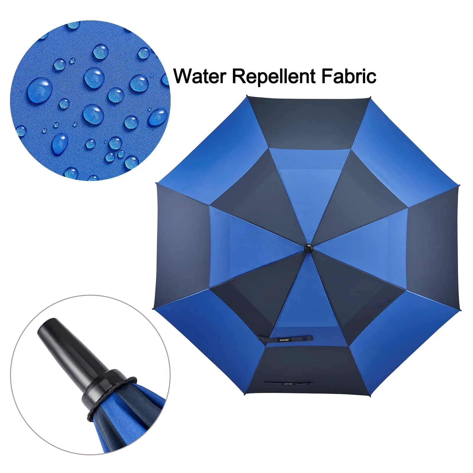 G4Free Automatic Open Golf Umbrella Double Canopy Vented Stick Umbrellas