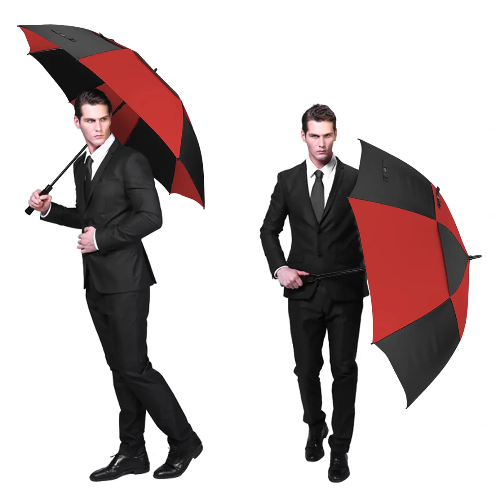 G4Free Automatic Open Golf Umbrella Double Canopy Vented Stick Umbrellas