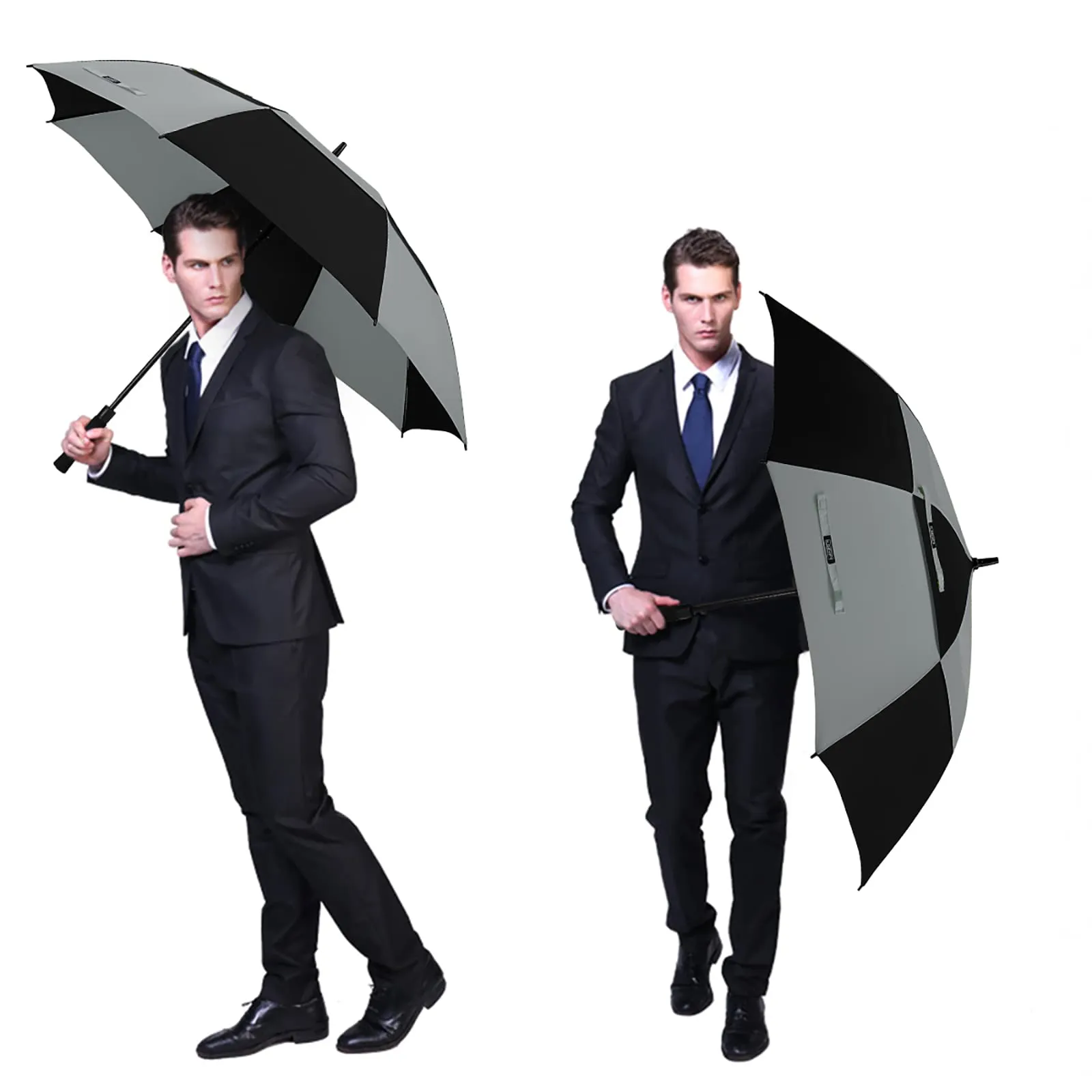 G4Free Automatic Open Golf Umbrella Double Canopy Vented Stick Umbrellas