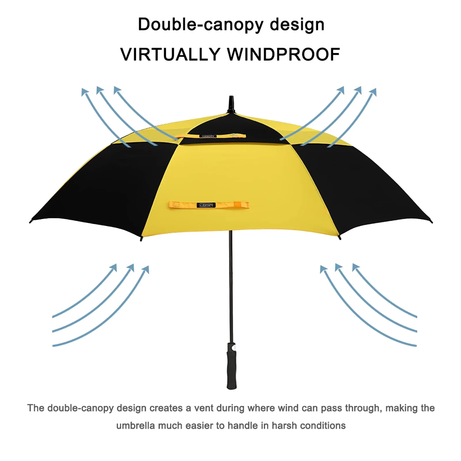 G4Free Automatic Open Golf Umbrella Double Canopy Vented Stick Umbrellas