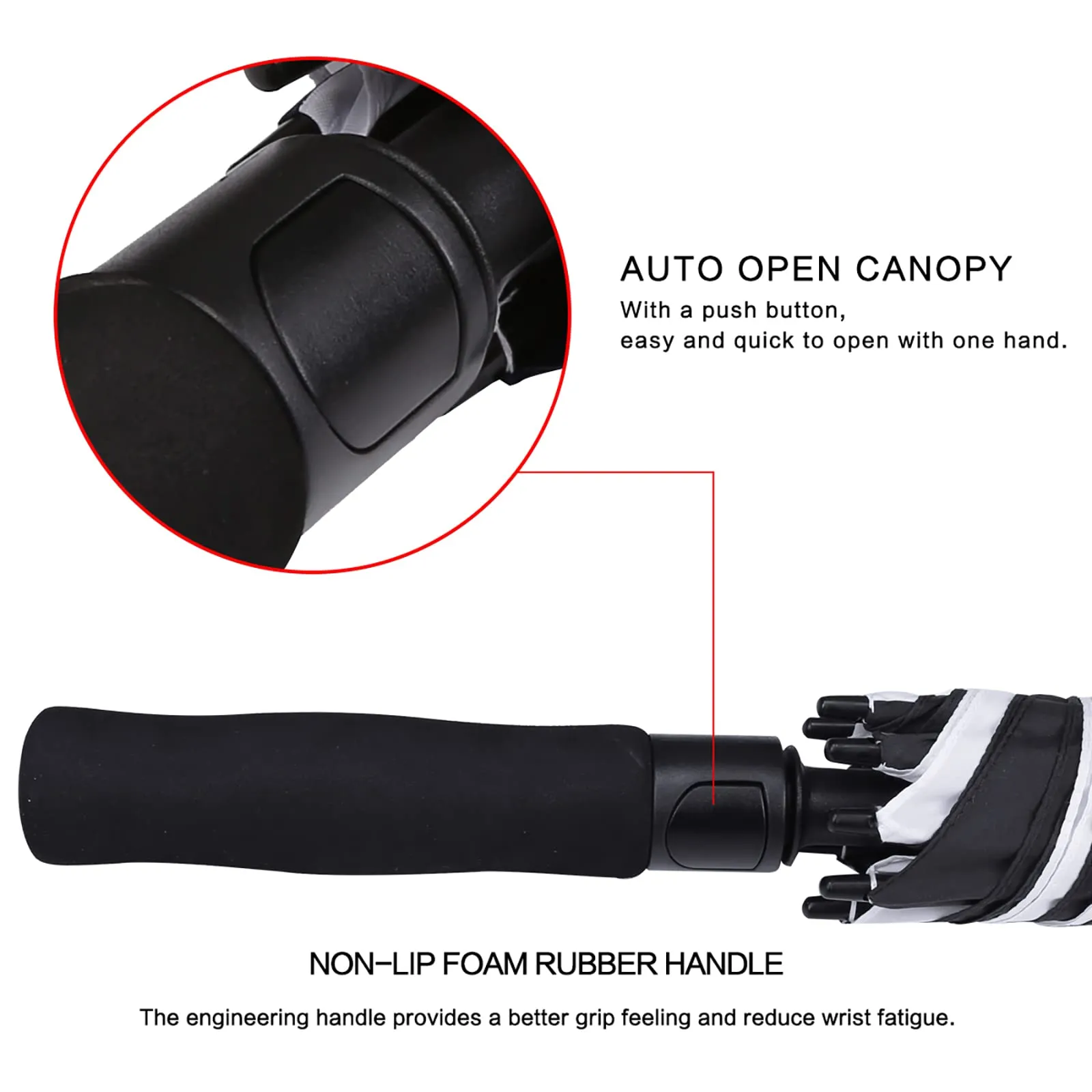 G4Free Automatic Open Golf Umbrella Double Canopy Vented Stick Umbrellas