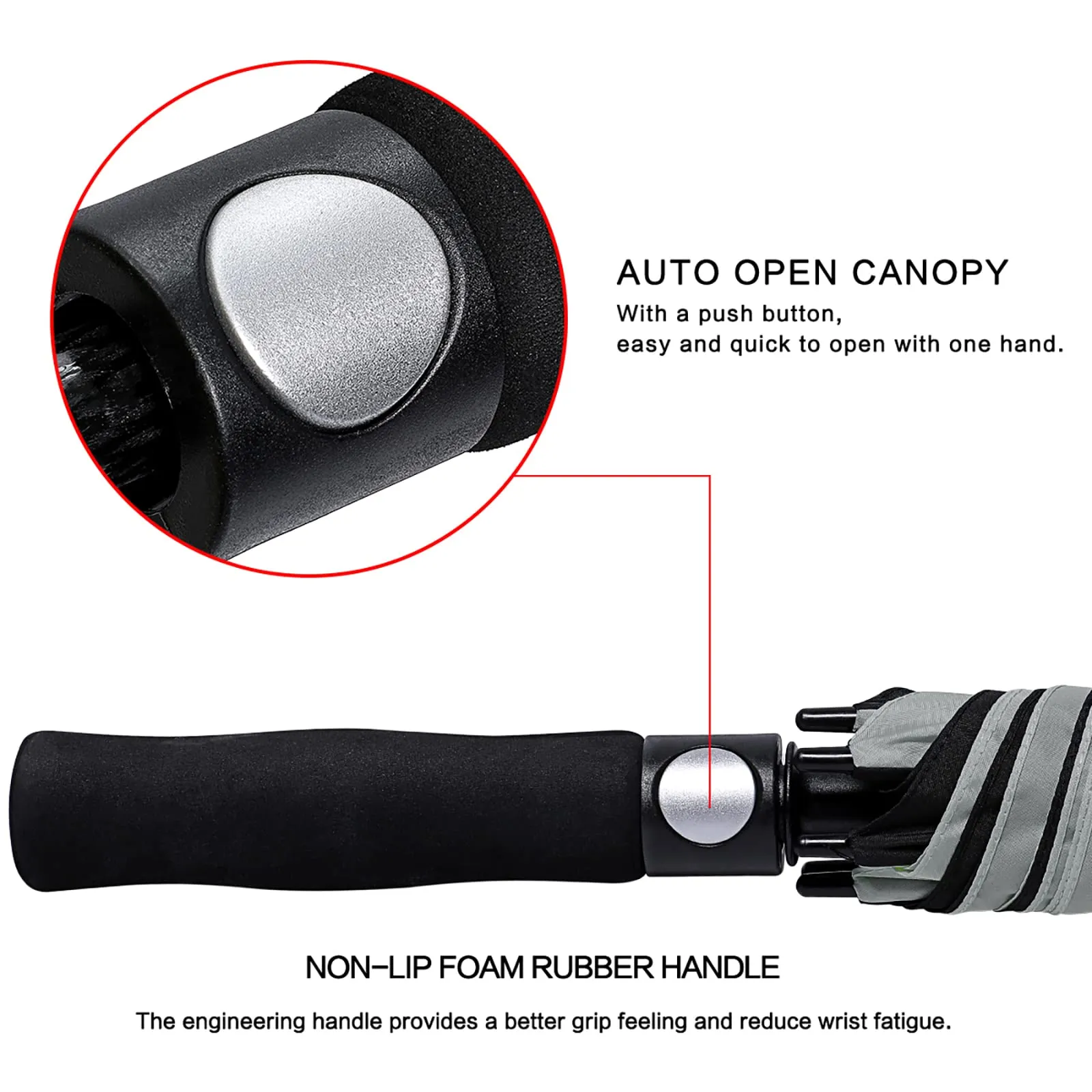 G4Free Automatic Open Golf Umbrella Double Canopy Vented Stick Umbrellas