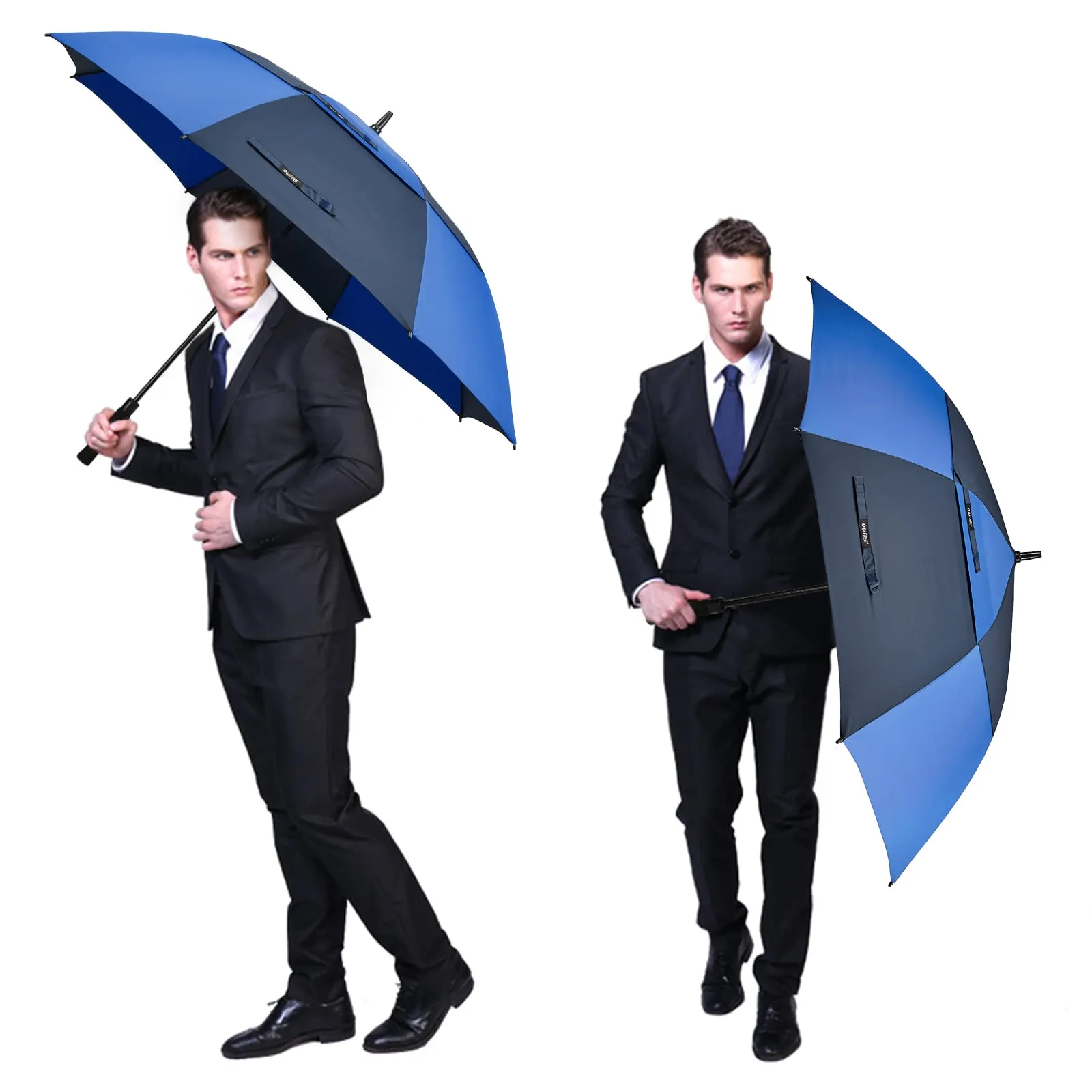 G4Free Automatic Open Golf Umbrella Double Canopy Vented Stick Umbrellas